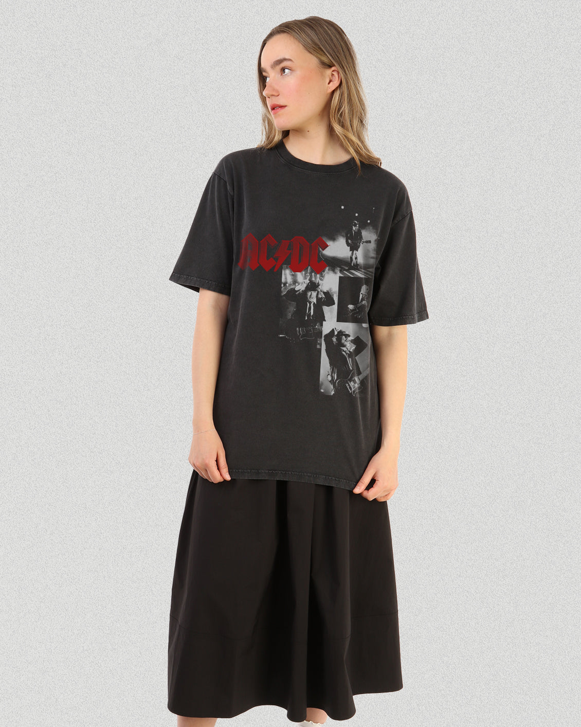 ACDC PHOTO COLLAGE WASHED OVERSIZED TEE