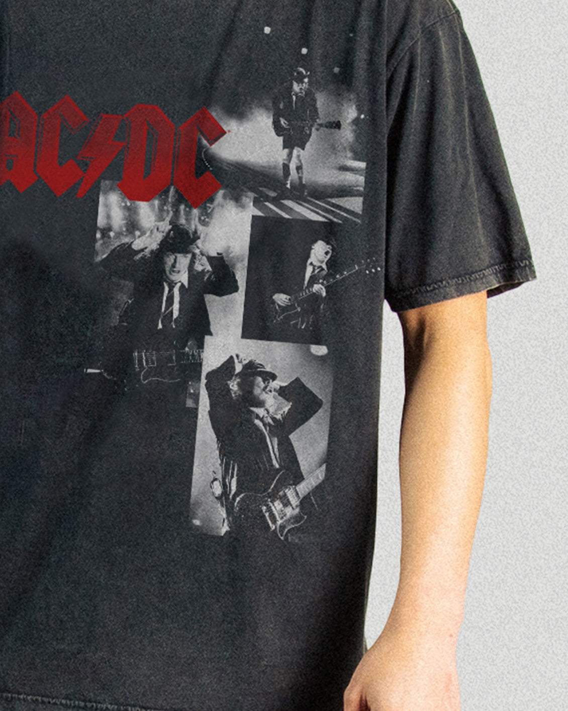 ACDC PHOTO COLLAGE WASHED OVERSIZED TEE