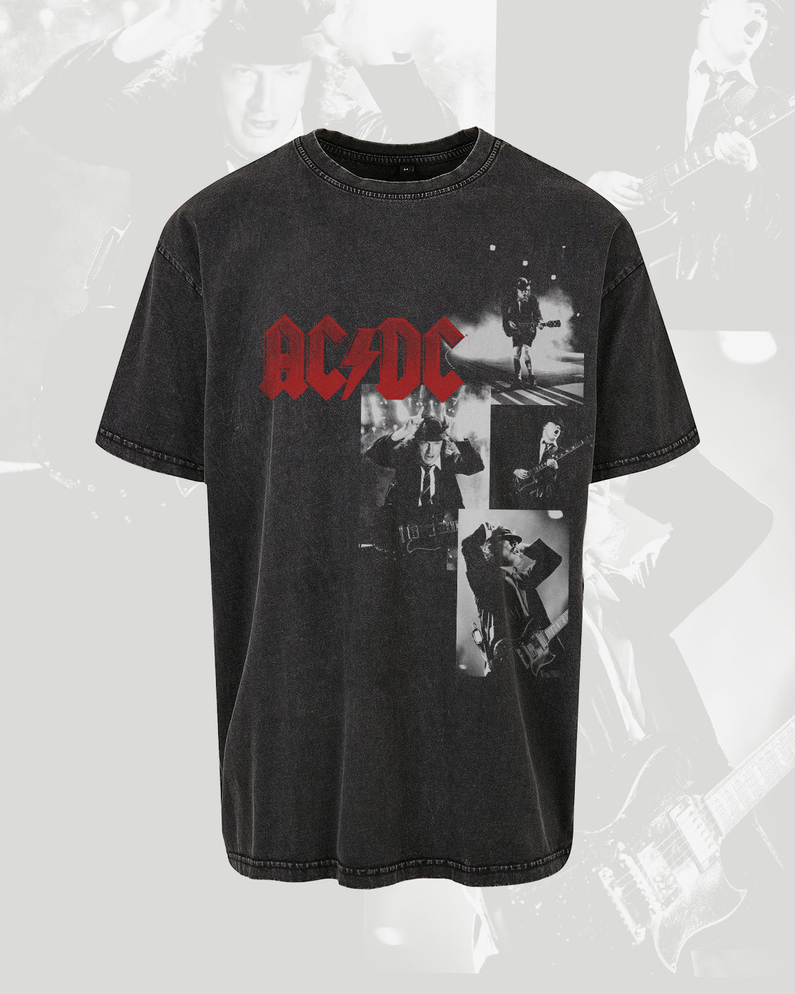 ACDC PHOTO COLLAGE WASHED OVERSIZED TEE