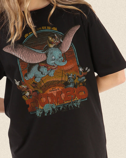 DUMBO POSTER DISTRESSED WASHED OVERSIZED TEE