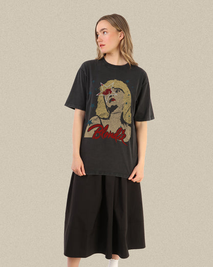 BLONDIE STAR WASHED OVERSIZED TEE