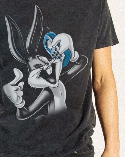 LOONEY TUNES BUGS PHONE WASHED OVERSIZED TEE