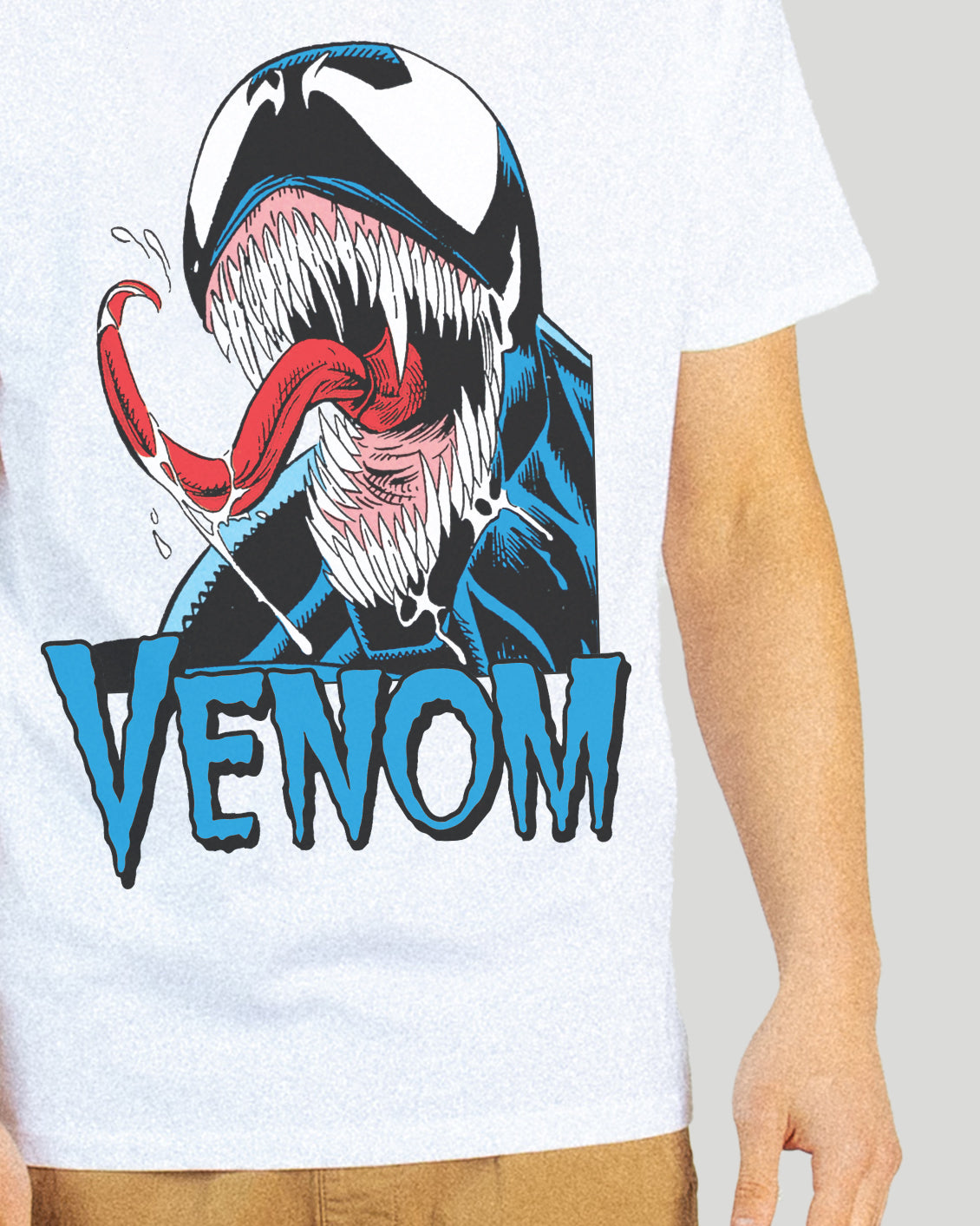 VENOM WITH OPEN MOUTH DROP SHOULDER TEE