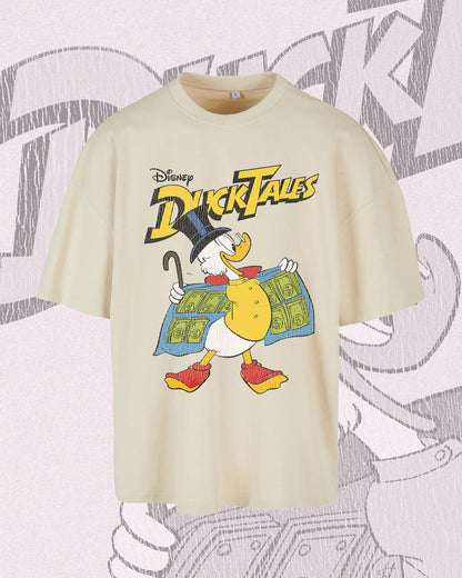 DUCKTALES SCROOGE MCDUCK graphic on light sand coloured BOX TEE