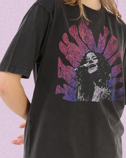 JANIS JOPLIN 70S WASHED OVERSIZED TEE