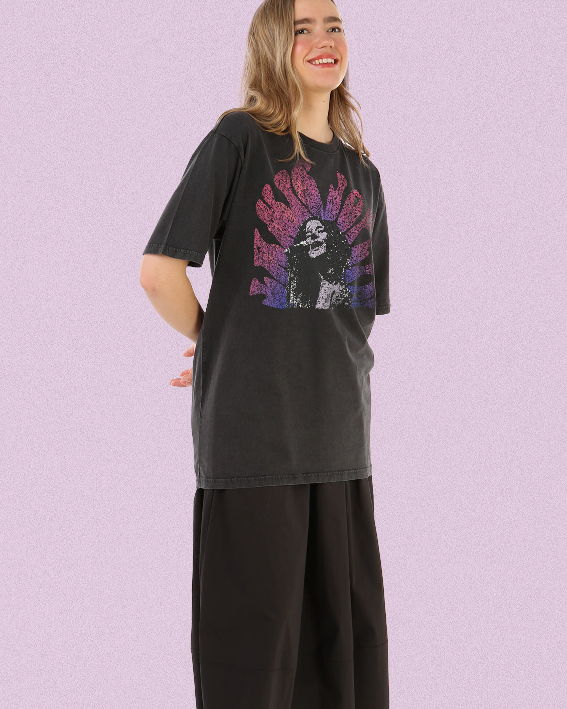 JANIS JOPLIN 70S WASHED OVERSIZED TEE