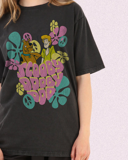 SCOOBY DOO FLOWER HEART WASHED OVERSIZED TEE