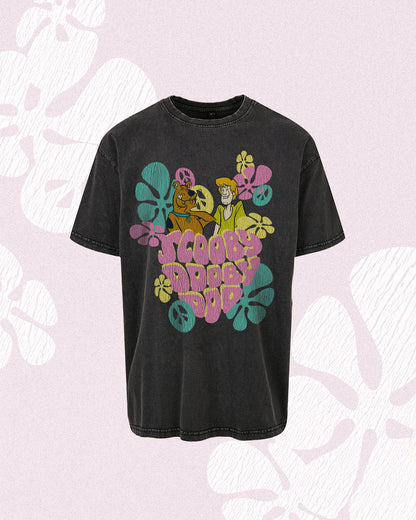 SCOOBY DOO FLOWER HEART WASHED OVERSIZED TEE