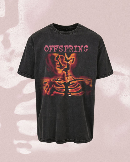 Offspring graphic on a washed black vintage tee