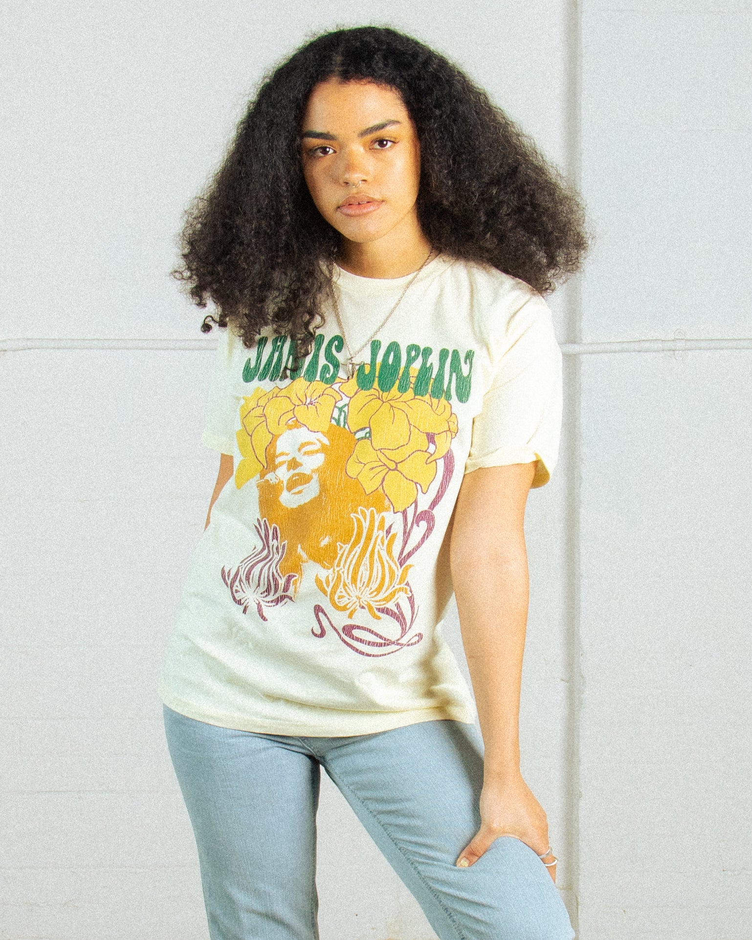 JANIS JOPLIN FLOWERS BOX TEE